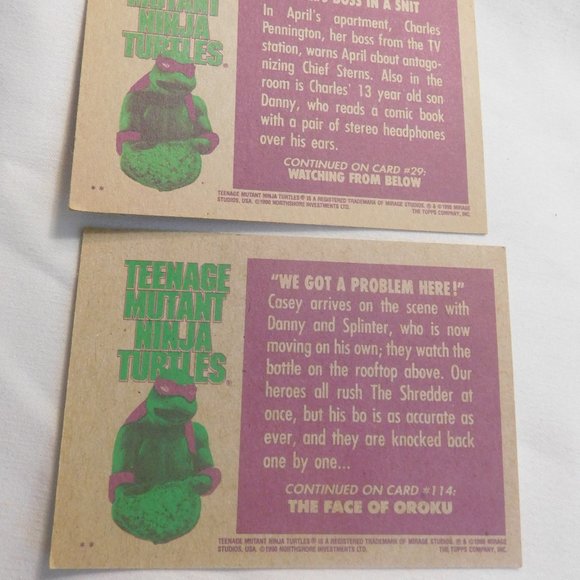 Teenage Mutant Ninja Turtles Motion Pictures Cards 1990 Vintage Lot of 4 - Picture 3 of 6